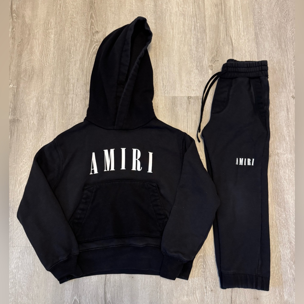 Amiri Kids Black Hoodie and Joggers Set